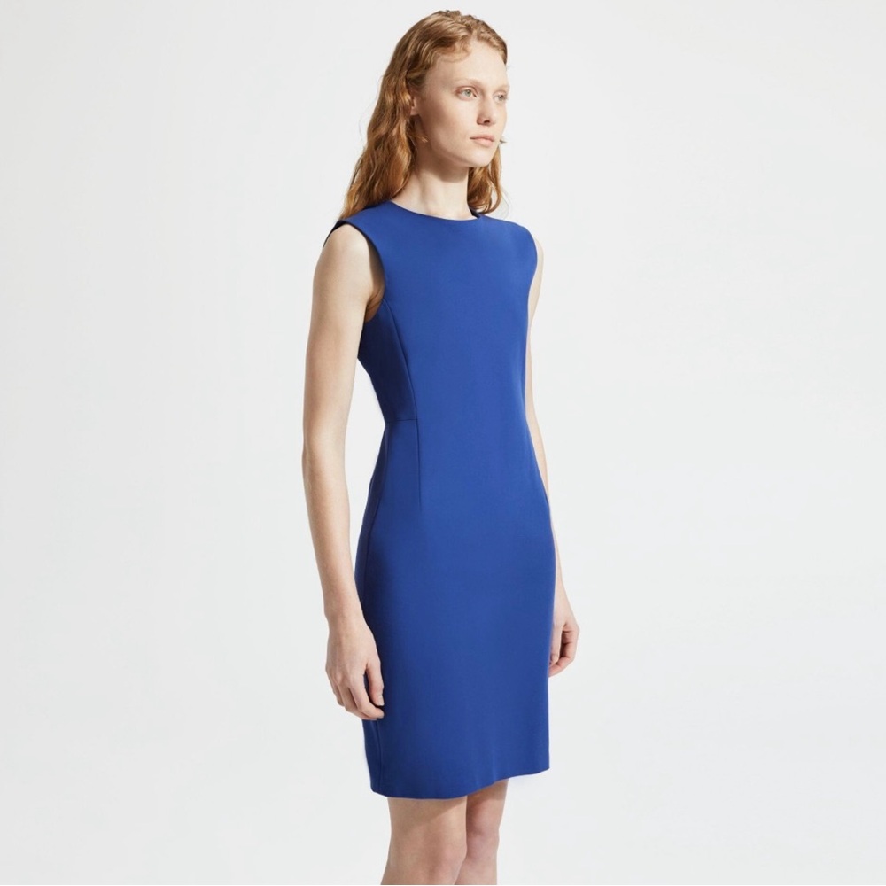 Elegant Blue Theory Mini Dress-Sleeveless Design